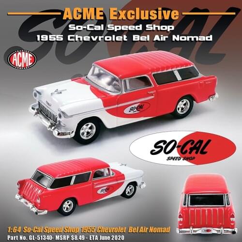 ACME 1:64 1955 Chevrolet Bel Air Nomad - So-Cal Speed Shop Simulation Model Car