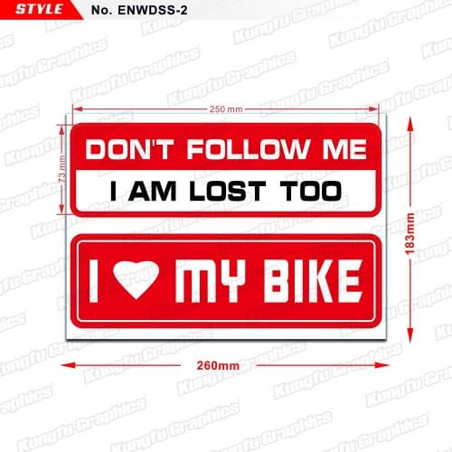 Aftermarket Motorcycle Stickers Slogan Graffiti Décor for ATV UTV Dirt Bike Motorbike Helmet Luggage Decals, Style No.ENWDSS-2