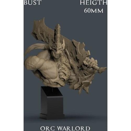 60mm Sci-fi Fantasy Orc Holding A Big Sword Charater Resin Bust Figure X334