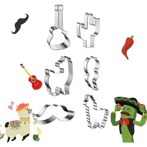 Stainless Steel Cookie Cutter Cactus Alpaca Chili Shaped Biscuit Mold Ktichen Fondant Cutter Baking Accessories