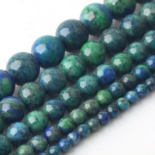 Wholesale Natural Stone Phoenix Lapis Lazuli Malachite Round Beads 4/6/8/10/12mm DIY Bracelet Necklace For Jewelry Making