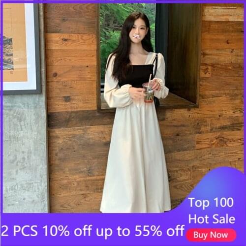 Autumn Dress For Women Korean Style Long Sleeve Elegant Dresses