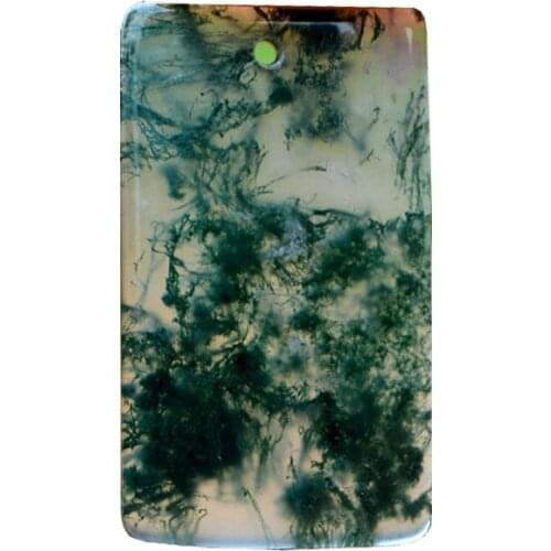 Natural handmade ocean deep water grass agate chalcedony ink jade pendant necklace