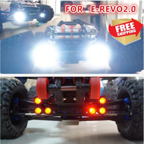 1/10 trax 86086-4 EREVO E REVO 2.0 LED front + tail lights for QL 2.0 roll cage