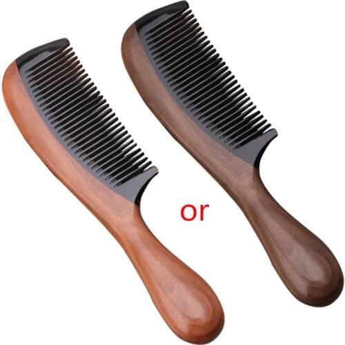 Pro Natural Ox Horn Green Sandalwood Fragrant Comb Wooden Handle Combs Hair Care