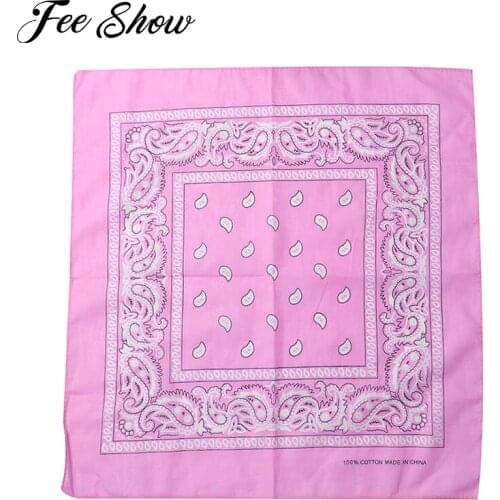Pink Kids Children West Cowboy Cotton Dozen Paisley 1 Piece Bandanna Head Wrap Scarf Hairband for Kids Headwear Wrist Hairwrap