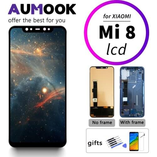 AUMOOK LCD Touch Screen Digitizer for Xiaomi Mi 8 6.21 Inch Display Replacement with Frame Assembly for Xiaomi MI9 Display Parts