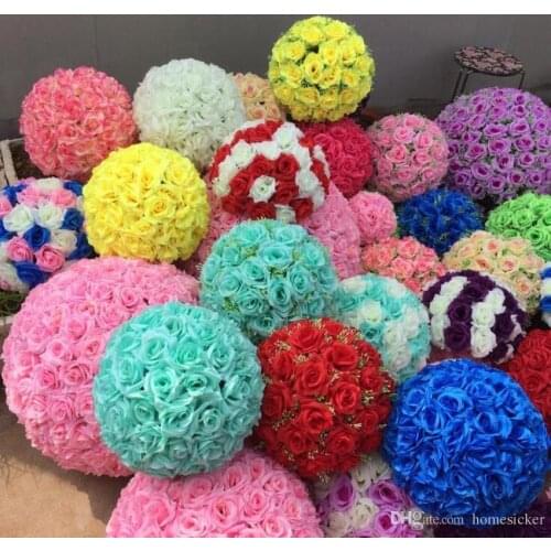 Rose balls 6~24 Inch(15~60CM) Wedding silk Pomander Kissing Ball decorate flower artificial flower for wedding garden market dec