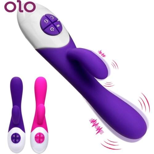 OLO 16 Speed Female Masturbation Dual Vibration Silicone G-spot Vibrator AV Stick Sex Toys for Woman Clitoris Stimulate