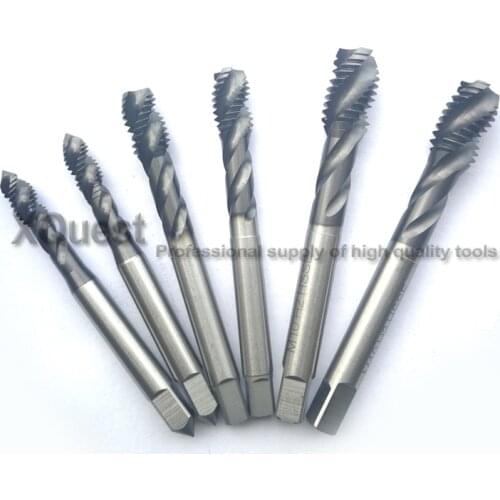 XQuest HSSE Spiral Flute taps M3 M4 M5 M6 TiAiN Coating Machine screw Cutting tap M8 M10 M12 for Stainless steel