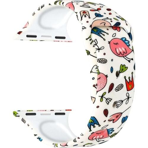 Sport strap for apple watch band 44mm 40mm series 6/SE/5/4/3/2 Printed silicone bracelet for iwatch band 42mm 38mm Accessories