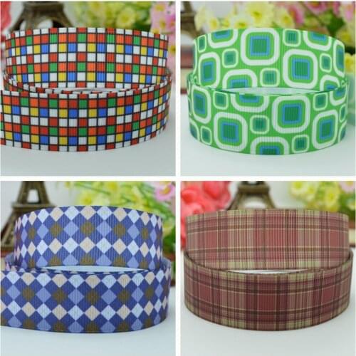 SUPWRF 16 22mm 25mm 38 50 75mm lattice Printed grosgrain ribbon hair bow DIY hair accessories decoration 50 Yards B0929