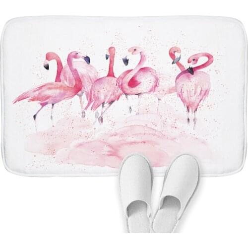 Tropical Plant Flamingo Door Carpet Mat In The Hallway Honeycomb Outdoor Kitchen Home Bathroom Non-Slip Color Printing Pattern