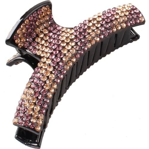 Retro Crystal Sining Hair Claws Women Banana Hair Clips Rhinestone Hairgrip Trendy Clip Barrettes Rhinestone Hair Accessories