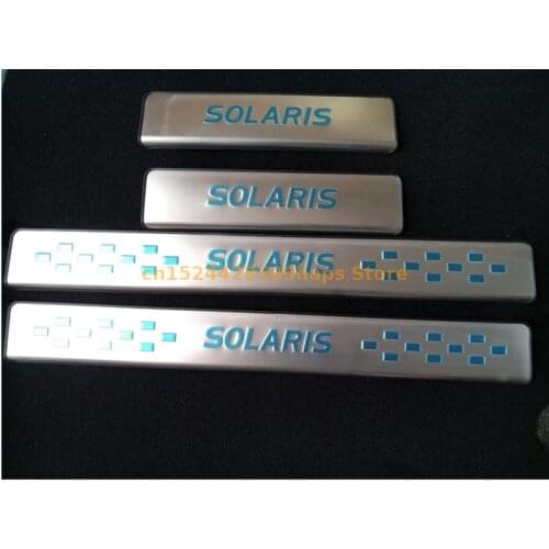 High-quality stainless steel Plate Door Sill Welcome Pedal Car Styling Accessories For Hyundai VERNA/Solaris 2010-2014