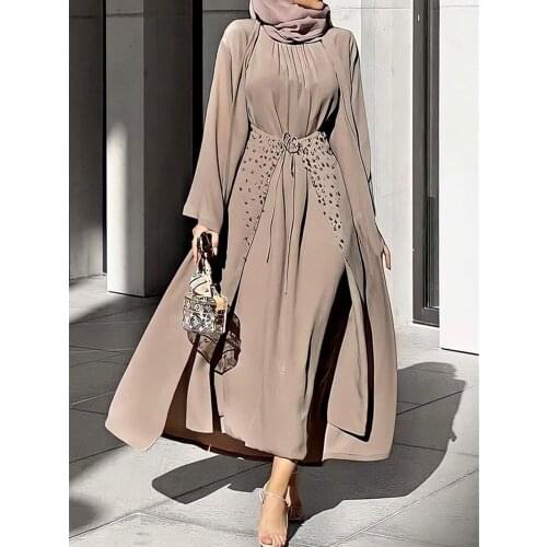 Bangladesh Abaya Muslim Dress Women Evening Dresses Ruffle Bead Moroccan Kaftan Plus Size Islamic Clothing Jilbab Hijab Vestidos