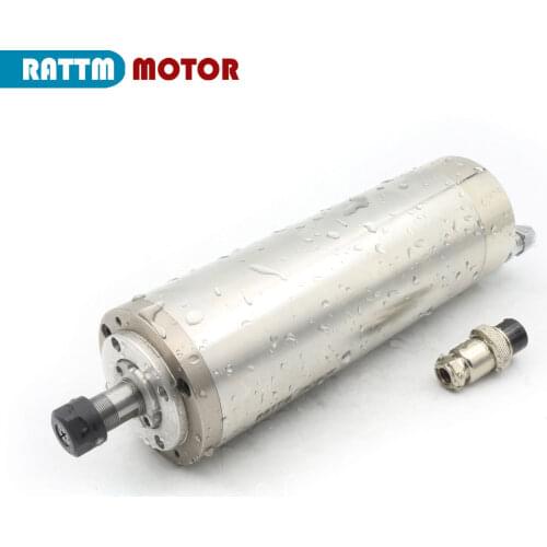 0.8KW 800W Waterproof Water Cooled Spindle Motor ER11 24000rpm 220V 65mm for Carved Metal CNC Router Engraving Milling Machine