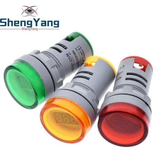 22MM AD16 type AC60-500V Mini Voltage Meter LED Digital Display AC Voltmeter Indicator Light/Pilot Lamp Red Green Yellow