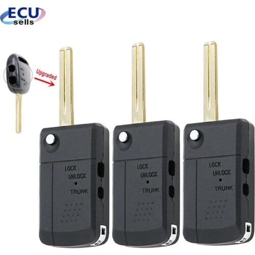 3PCS X Modified Folding Remote Key Shell Flip Car Key Case TOY48 Side 2 Button for Toyota Carina Estima more