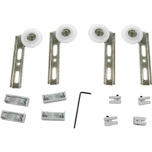 4pcs Furniture sliding door wheel Wardrobe wooden door wheel Seven-shaped wheel bearing pulley Bookcase cabinet wheel