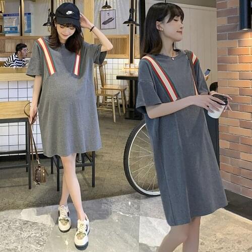 96581# Maternity Clothes Nursing Dress Loose Stylish A Line Dress Pregnant Women Pregnancy Clothes Breastfeeding Dress
