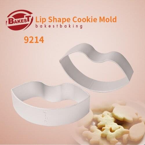 BAKEST 10pcs/lot Lip Shape Cookie Mold Aluminium Alloy Biscuit Cutter