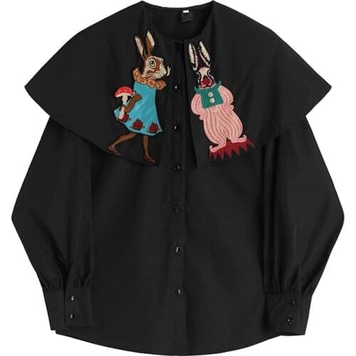 CAIJEWEL Women's Shirts With Embroidery