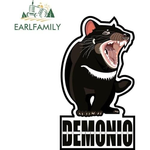 EARLFAMILY 13cm x 11.3cm for Demonio Truck Sticker Car Truck Decal Bumper Window Vinyl Car Sticker Vehicle VAN SUV Decoration