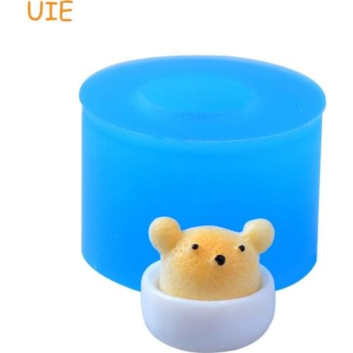 GYL507U 14.1mm 3D Bear Bread Silicone Mold - Cake Decoration Craft, Fondant, Chocolate, Scrapbooking, Resin Clay, Food Safe