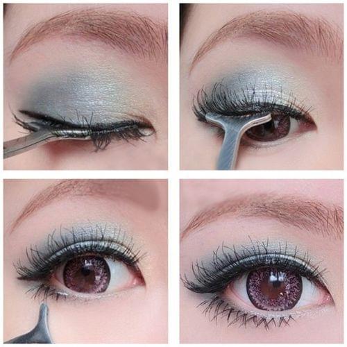 Beauty Tool Multifunction False Eyelashes Eyebrow Stainless Auxiliary Tweezers Clip 1PC Pro Pink Black False Eyelas