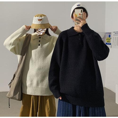 Korean Streetwear Classic Woman Clothing 2021 Winter New Couple Sweaters Autumn Mens Casual Pullovers Fashion