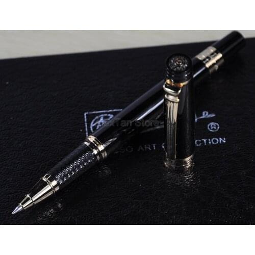 Picasso 917 Metal Roller Ball Pen Gloss Black And Golden For Office Business Writing Pens New