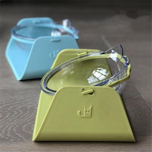 15 Degree Adjustable Cat Basin Food Bowl Protection Cervical Vertebra Oblique Kitten Eating Double Bowl with Cat Ears