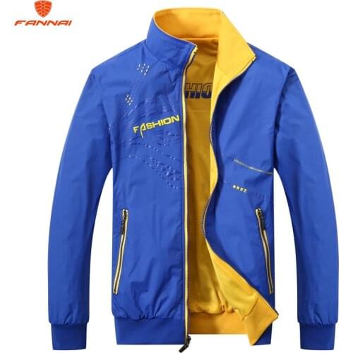 Mens Jacket New Spring Autumn Sports Clothes Stand Collar Sportswear Double Side Jacket Coats Male Plus Size 5XL free shipping