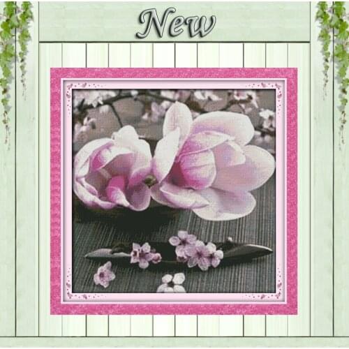 Love of magnolias Flowers decor paintings diy counted print on canvas DMC 14CT 11CT Cross Stitch Needlework kits Embroidery Sets