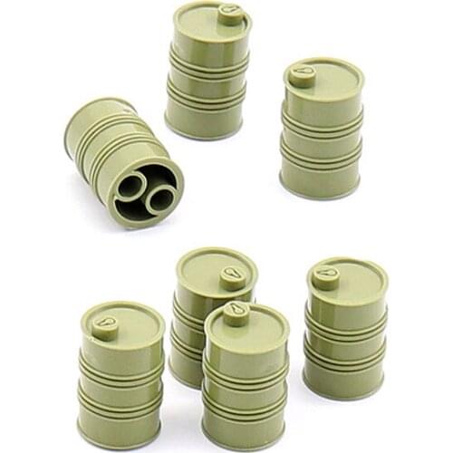 10 Pcs/Lot MOC Military Oil Drums and Oil Pot Barrel Weapon Pack Building Blocks Accessories Brick Toys for Children B75
