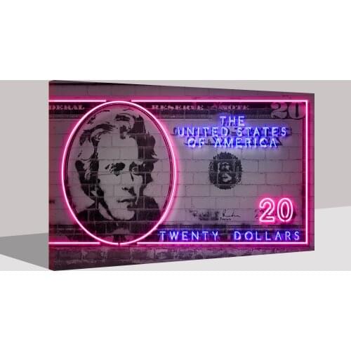 Wall Art Pictures Canvas 20 Dollar Posters Home Decoration Neon Lights Modular Character Painting HD Printed Framed For Bedroom
