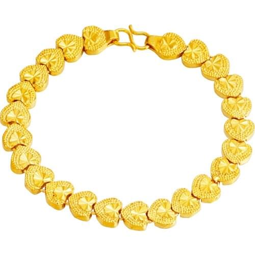 Real 24k Yellow Gold Jewelry Women Gorgeous Cuff Bangle Bracelet for Women Wedding Jewelry Accessories Free Shipping