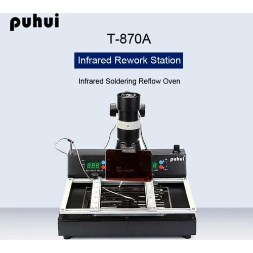 Puhui T-870A Infrared Rework Stations BGA/IRDA/IFR/SMD/SMT Welder Infrared Soldering Reflow Oven Computer Motherboard Repair