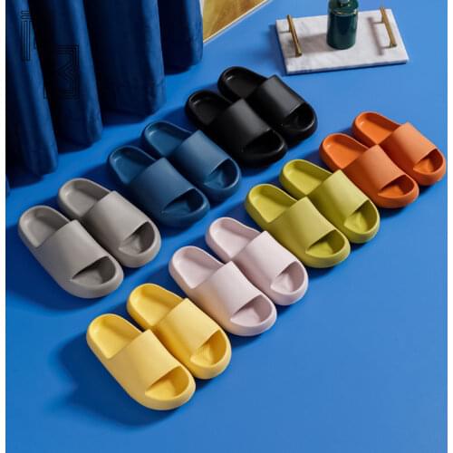 AB Women Thick Platform Slippers Summer Beach Eva Soft Sole Slide Sandals Leisure Men Ladies Indoor Bathroom Anti-slip Shoes