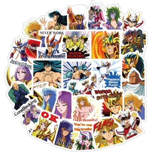10/40PCS Saint Seiya Anime Waterproof Stickers Skateboard Fridge Guitar Laptop Motorcycle Travel Luggage Stickers Classic Toy