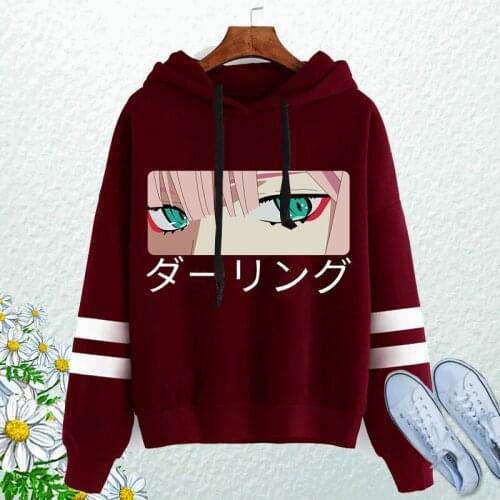 Darling In The Franxx Hoodie Anime Zero Two Print Anime Hoodie Loose Hip Hop Sweatshirt Warm Hooded Harajuku Plus Size Hoodies