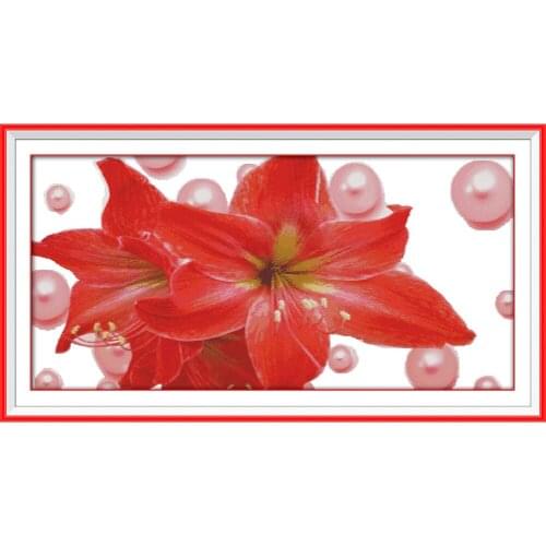 Everlasting Love Pearl And Lily Chinese Cross Stitch Kits Ecological Cotton Clear Stamped Printed DIY Gift Christmas Decoration