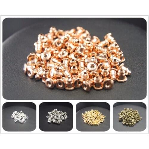 500pcs/lot Metal Earring Backs Stoppers Earnuts Earring Plugs DIY Gold Silver Color Plated Findings Jewelry Accessories