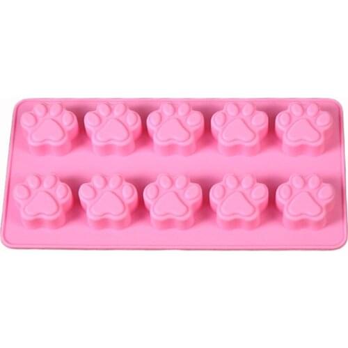 Zeegle 3D Cat Paw Shape Silicone Cake Mold Noverty Handmade Soap Moulds DIY Sugar Craft Tools Bakeware Chocolate Moulds 10 Holes