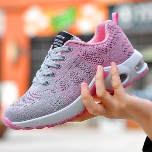 2019 Winter Plush Women Tennis Shoes Female Warm plush Comfortable women Jogging Sport Shoes Stable Athletic Soft Trainers hot