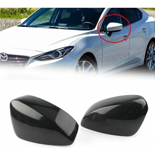 1 Pair Car Side Door Wing Rearview Mirror Cover ABS Carbon Fiber Trim Auto Decoration Accessories For Mazda 3 M3 Axela 2014-2016