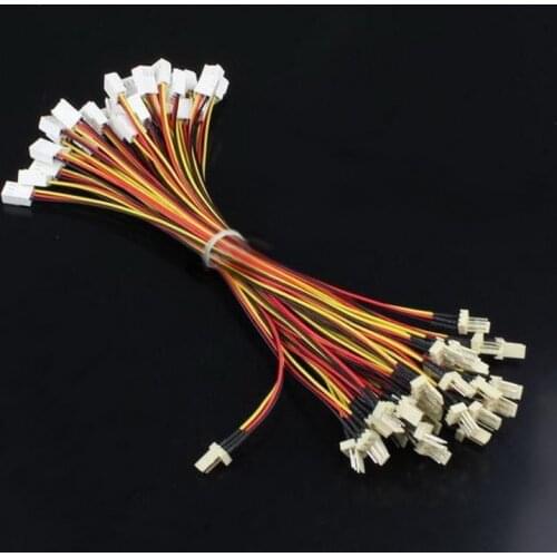 10pcs 12V 3-Pin Male to 3-pin Female PC Fan Power Extension Lengthen Cable Fan Resistor Cable