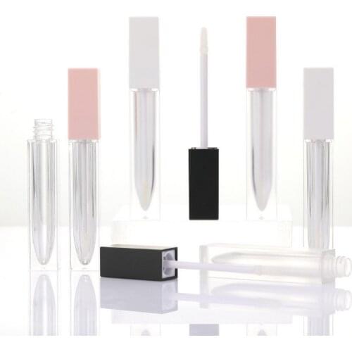 100Pcs 7ml Clear Frosted Lip Gloss Tubes Empty Lipgloss Container Lip Balm Refillable Lip Glaze Tube Bottles for DIY Cosmetics