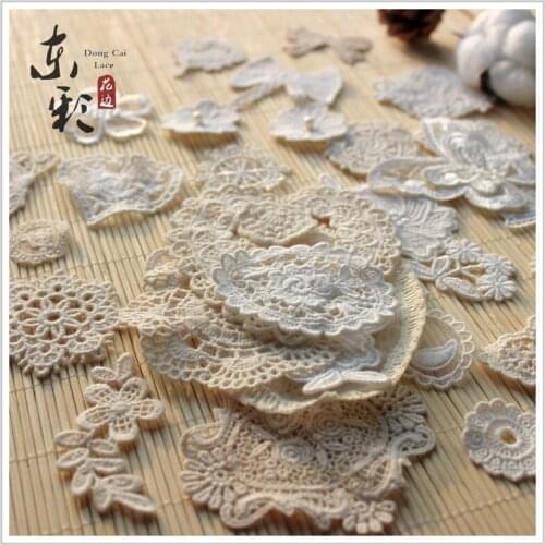 100pcs/lot Antique Bow Mirror Cygnet Fox Boat Star Sew Diy Lace Embroidery Patch Flower Shirt Dress Clothing Decoration Applique